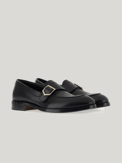 Canali BLACK BUFFED CALFSKIN LOAFERS