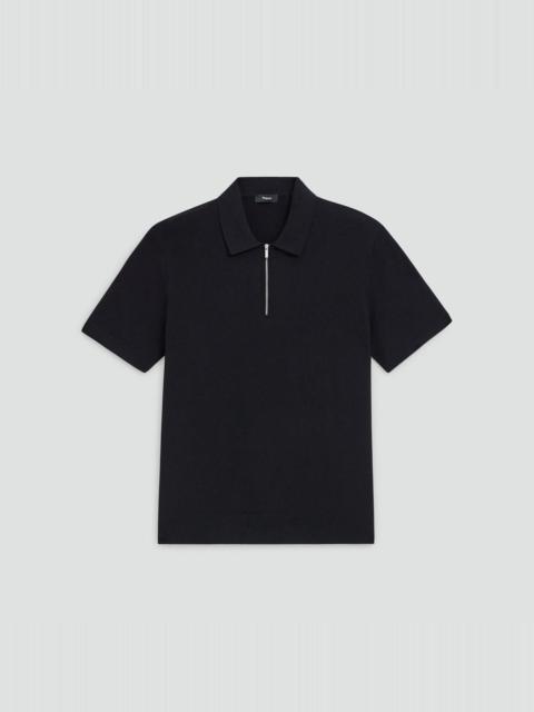 Theory Quarter-Zip Polo Shirt in Light Bilen