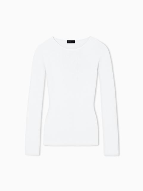 GIORGIO ARMANI Links-stitch viscose long-sleeved jumper