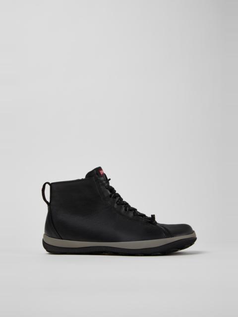 CAMPER Peu Pista GM Black Leather Mid Boots for Men.