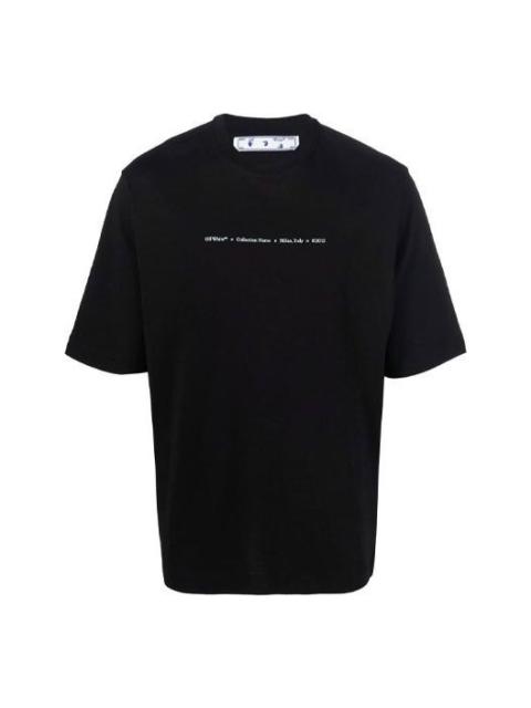 Off-White Off-White FW21 Logo Round Neck Short Sleeve Slim Fit Version Black OMAA119F21JER0231084