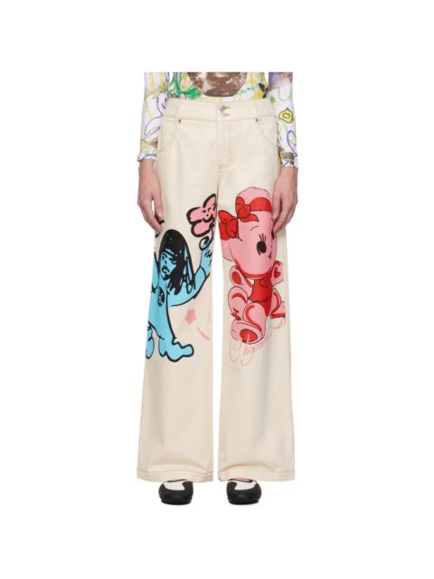 Chopova Lowena Off-White Bear Jeans