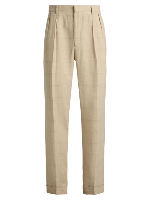 Ralph Lauren Men's Glenn Hand-Tailored Windowpane Trousers - Classic Tan