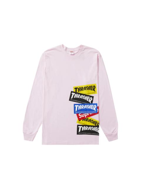 Supreme Supreme x Thrasher 멀티 로고 Long-Sleeve Tee 'Light Pink 이름 *