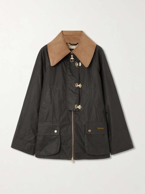 Barbour Kelburn corduroy-trimmed waxed-cotton jacket