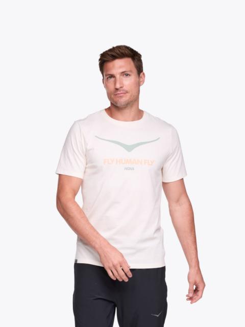 HOKA Men's HOKA Bird Logo Gpx SS Tee Shirt in Alabaster