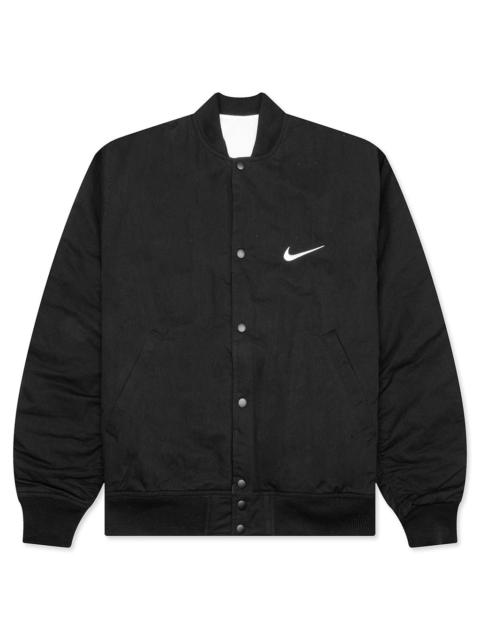 Nike NIKE X STÜSSY REVERSIBLE VARSITY JACKET - BLACK/SAIL