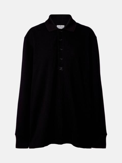 Cotton jersey polo sweater