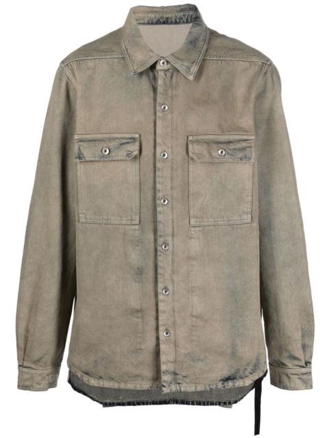 Rick Owens DRKSHDW stonewashed denim shirt