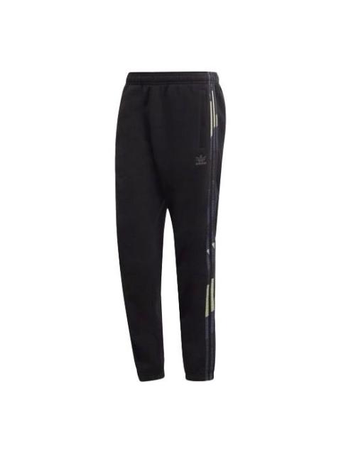 Men's adidas originals Camo Pants Side Elastic Waistband Sports Pants/Trousers/Joggers Black HF4878