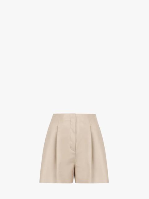 FENDI Beige nappa leather shorts