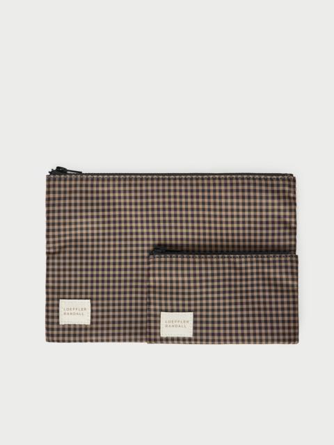 LOEFFLER RANDALL Tracy Brown/Black Check Pouch Set