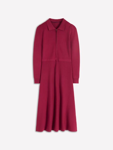 BODEN Fiona Zip Front Knitted Dress-Ruby Red