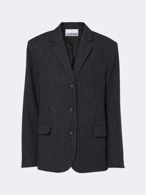 GANNI Pinstripe flannel blazer
