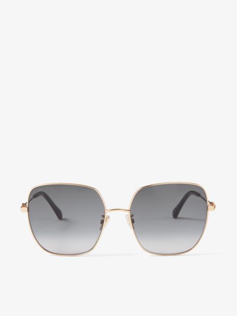 JIMMY CHOO Kori
Rose Gold Square-Frame Sunglasses with Swarovski Crystal Embellishment