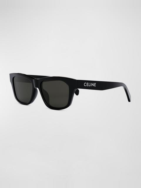 CELINE Logo Monochrome Rectangle Acetate Sunglasses