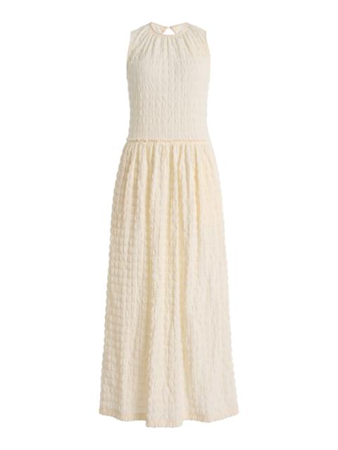 Proenza Schouler Zoira Textured Midi Dress white