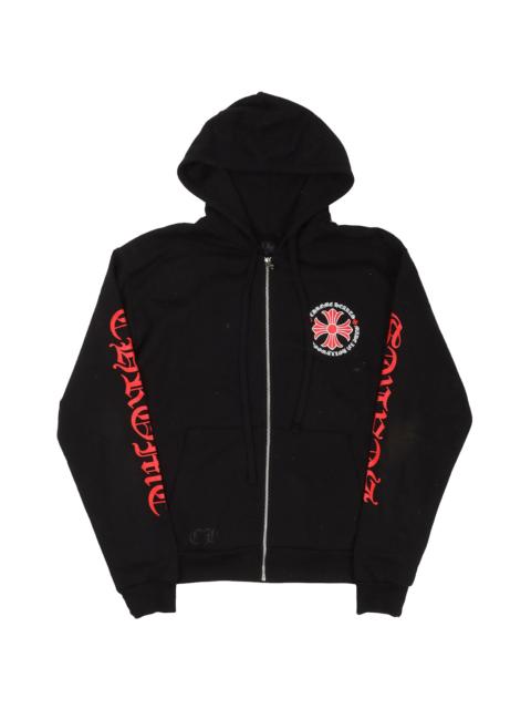Chrome Hearts Made In Hollywood Plus Cross Zip Up Hoodie "Black/Red" CHRM1413