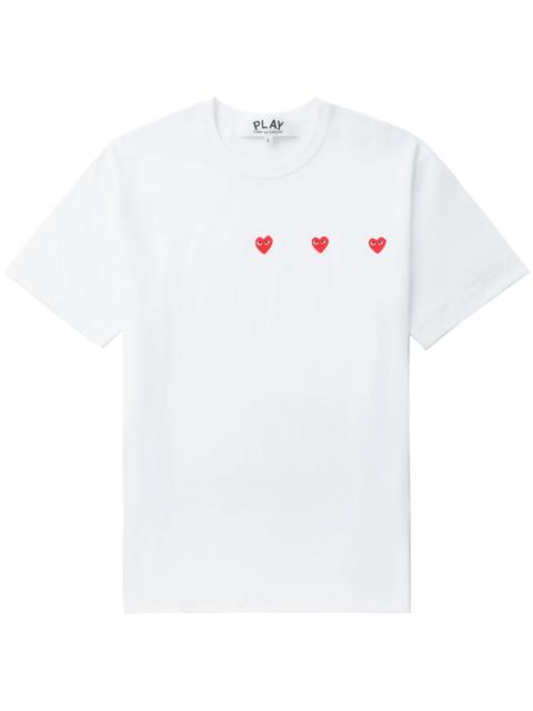Comme des Garçons PLAY Comme Des GarÇons Play Triple Hearts Cotton T-shirt