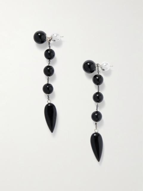 Sophie Buhai Small Phoenician silver and onyx earrings Black