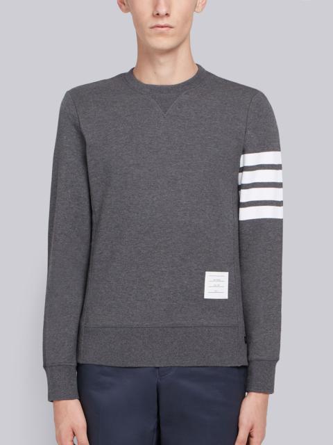 Thom Browne Dark Grey Loopback Jersey Knit 4-bar Crew Neck Sweatshirt