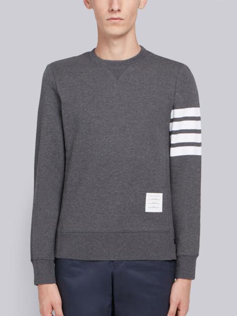 Dark Grey Loopback Jersey Knit 4-bar Crew Neck Sweatshirt