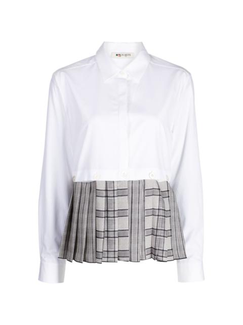 pleat-detail panelled shirt