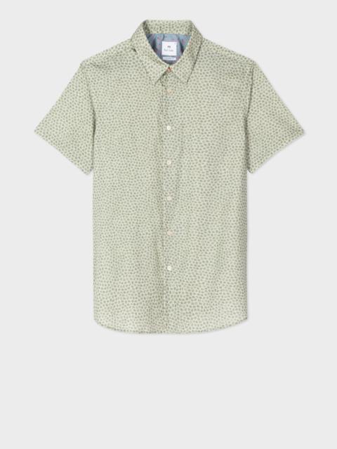 Green Floral Short-Sleeve Shirt