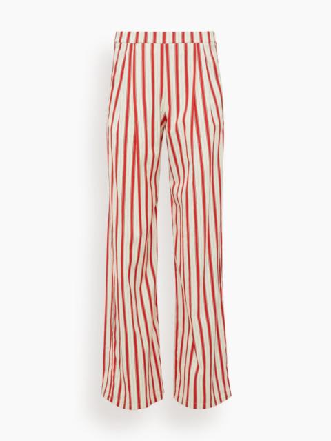 forte_forte Cotton Pinstriped Pants in Rouge