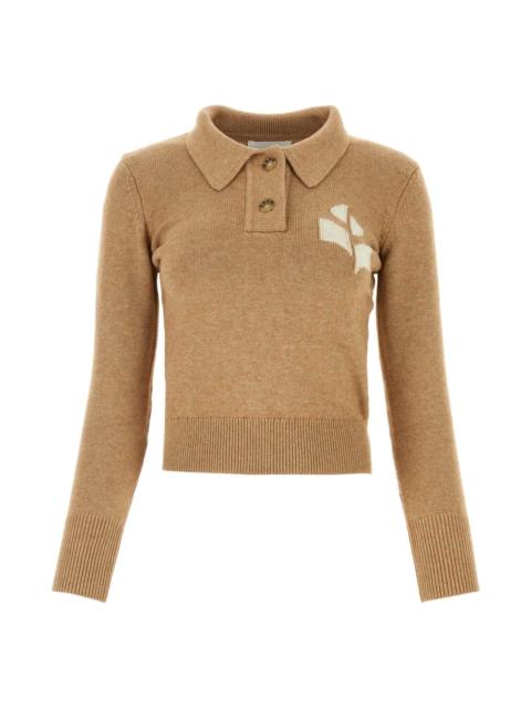 Melange Biscuit Cotton Blend Nola Polo Shirt