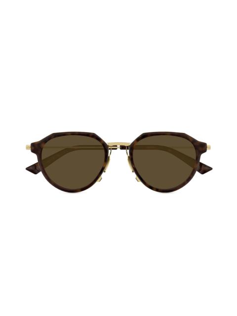 Bottega Veneta Men's Thing Triangle 50MM Round Sunglasses - Green Havana