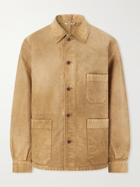 AURALEE Garment-Dyed Cotton-Moleskin Blouson Jacket