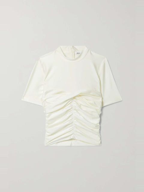 Ruched stretch-jersey top