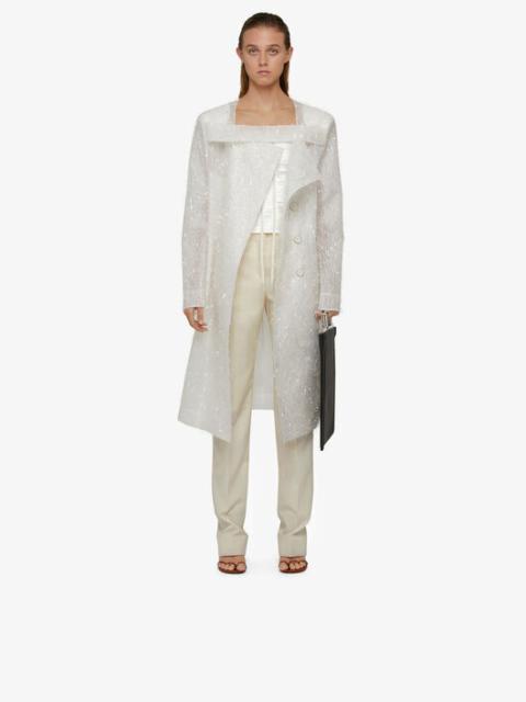 Givenchy EVENING COAT IN FRINGED ORGANZA