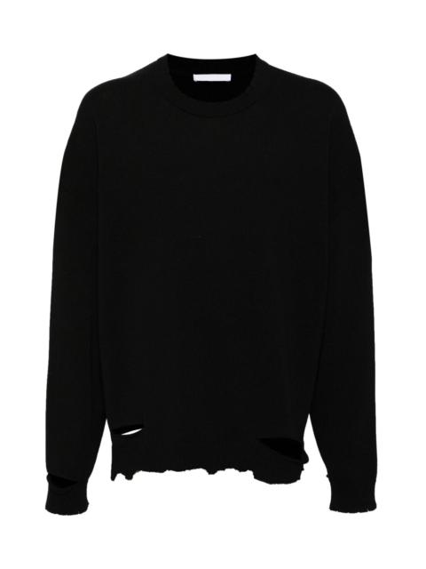 Helmut Lang CREW-NECK DISTRESSED JUMPER