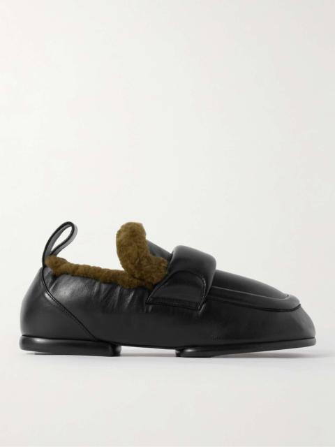 Shearling-Lined Leather Loafers