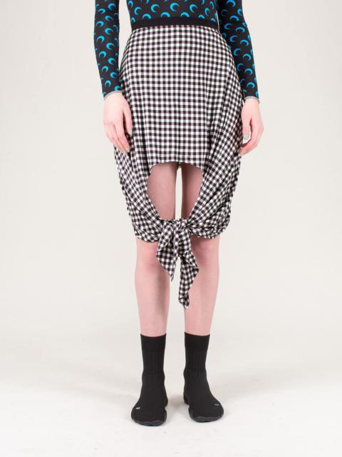 Burberry Scarf-tie Detail Gingham Mini Skirt