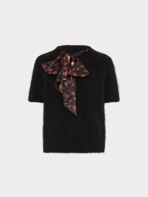 MILLY Combination Bow Fuzzy Sweater
