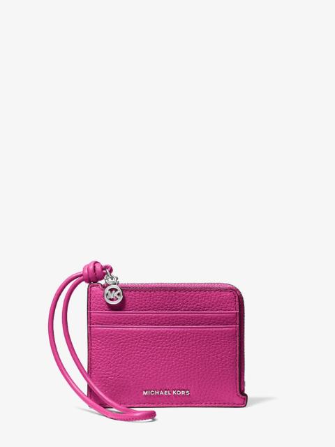 MICHAEL KORS Jet Set Small Pebbled Leather Card Case Wristlet