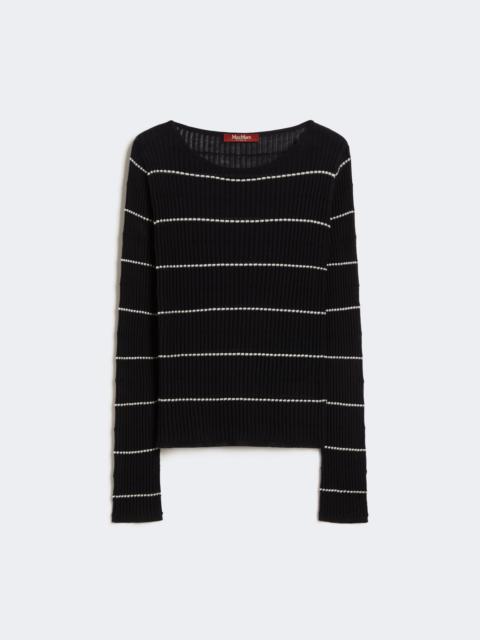 Max Mara PEDONE Slim-fit wool and silk sweater - NAVY