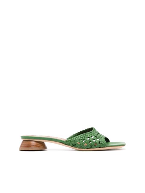STAUD Simone 35mm crochet leather sandals