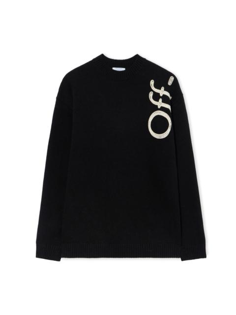 Off-White Vertical Bookish Logo Knit Crewneck