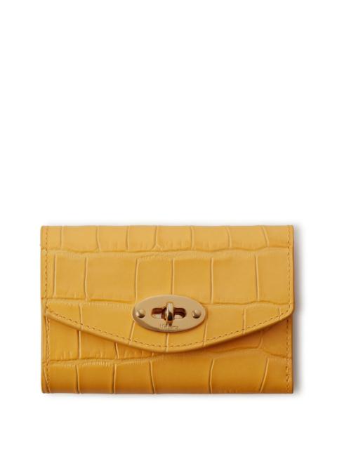 Mulberry Darley Folded Multi-Card Wallet Yellow Matte Small Croc