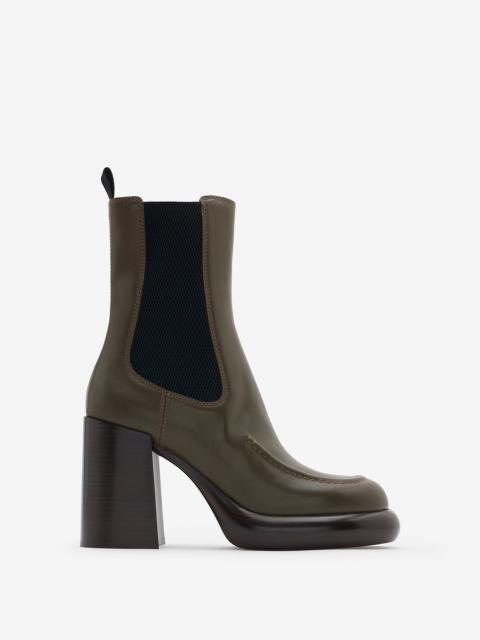 Leather Wedge Chelsea Boots