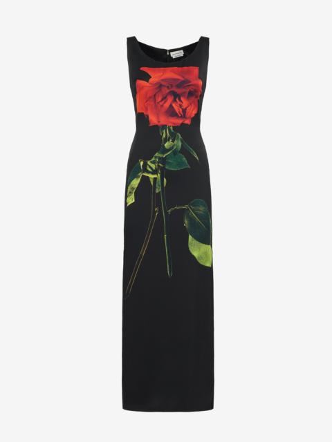 Alexander McQueen Women's Shadow Rose Pencil Dress in Black