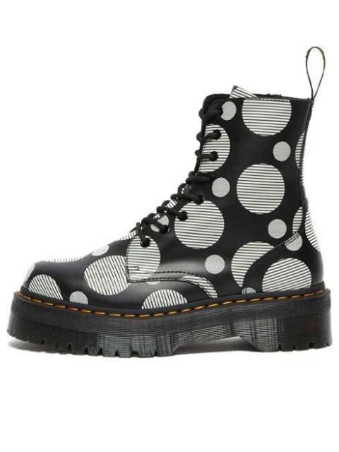 (WMNS) Dr. Martens Jadon Polka Dot Smooth Leather Platform Boots 'Black' 26882009