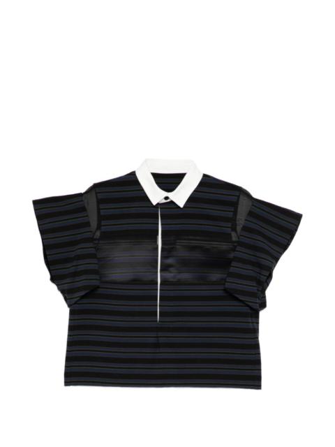 sacai striped collar top