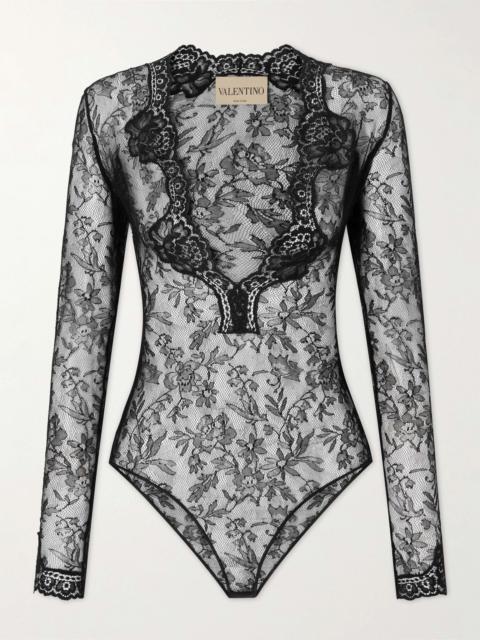 Valentino Stretch-lace bodysuit Black