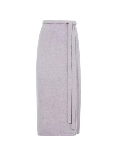 fine-knit high-waist midi skirt