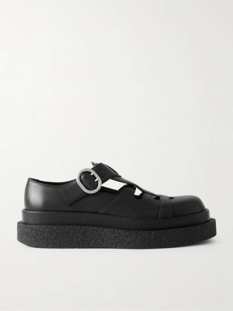Jil Sander Cutout Panelled Leather Sandals